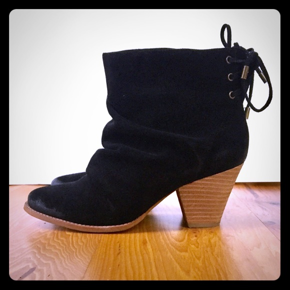 Anthropologie Shoes - Anthropologie Black Slouchy Bootie Stacked Heel